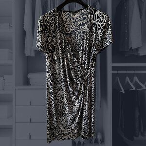 Glamour Blue and White Print Wrap Dress Size 20W